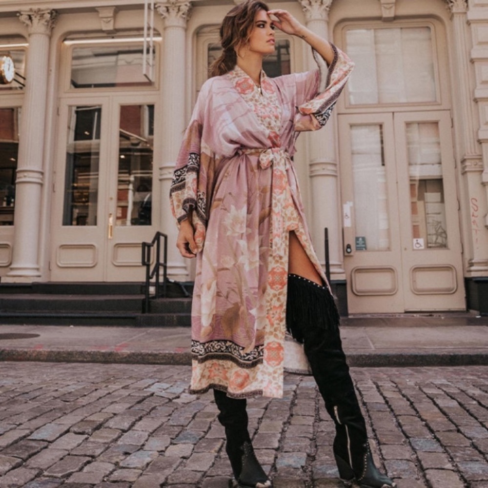 New Vintage Western Boho Duster Robe - Picture 3 of 8